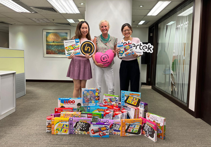 Donating tested toys to underprivileged children